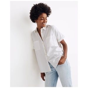 Madewell White Cotton Courier Shirt